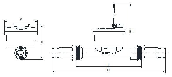 Contador de Agua Ultrasónico Roscado (Agua Fría) T50